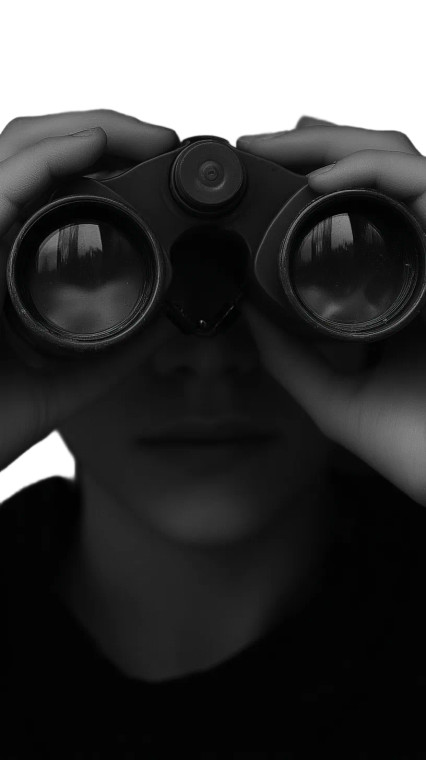 Holding Binoculars Vinyl Car Decal Sticker – Waterproof & UV-Resistant 