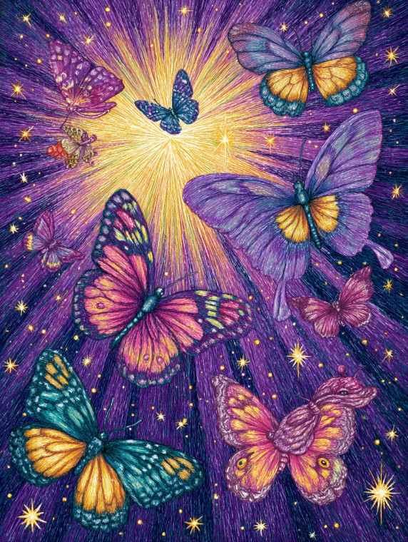 Cosmic Butterflies Vinyl Car Decal Sticker – Waterproof & UV-Resistant 