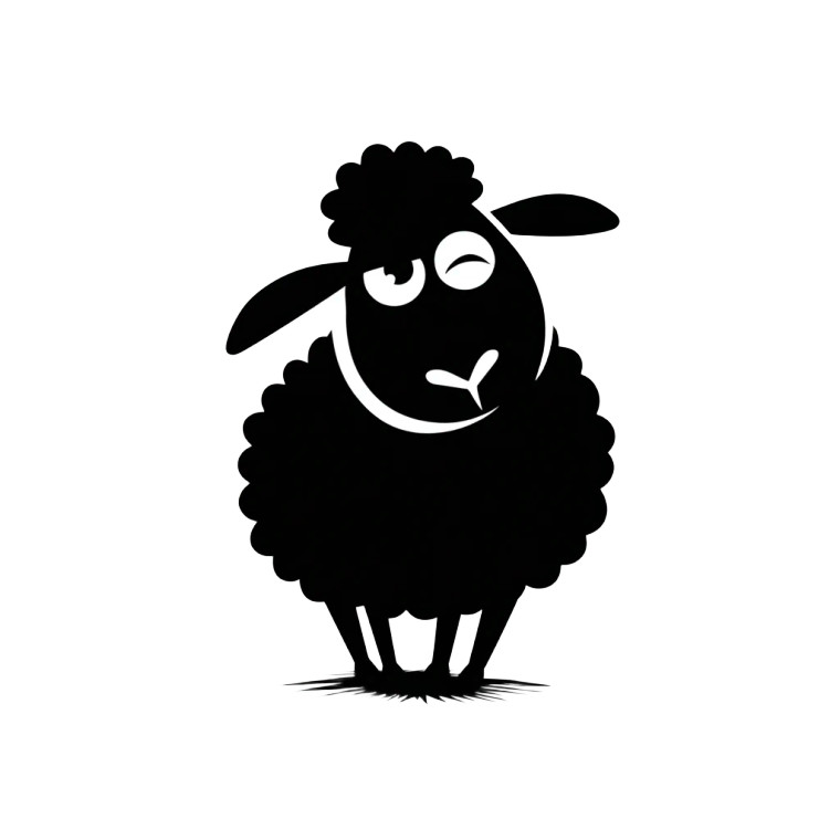 Winking Black Sheep Vinyl Car Decal Sticker – Waterproof & UV-Resistant 