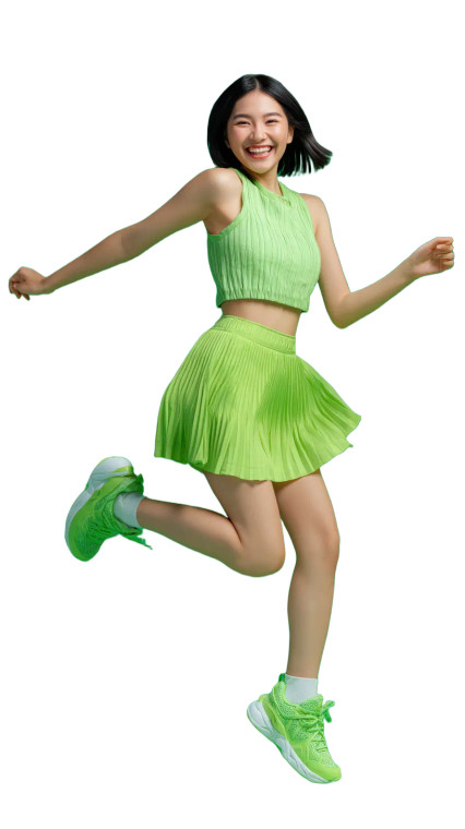 Cheerful Athlete Shopping Vinyl Car Decal Sticker – Waterproof & UV-Resistant 