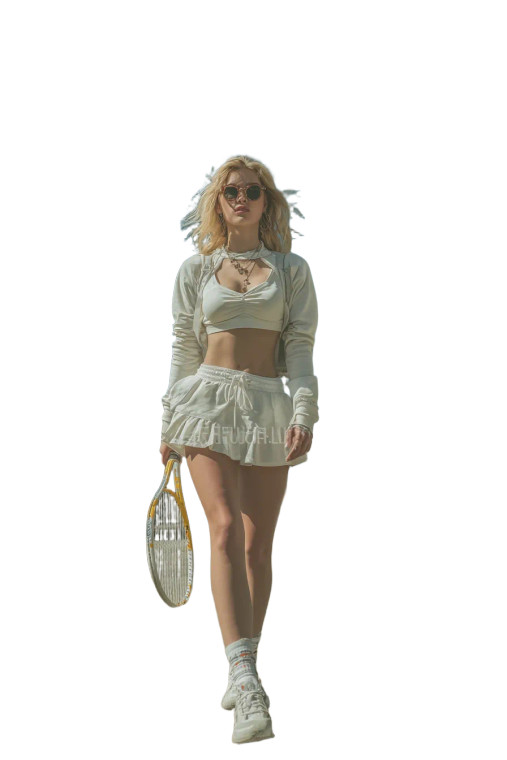 Girl With Tennis Racket Vinyl Car Decal Sticker – Waterproof & UV-Resistant 