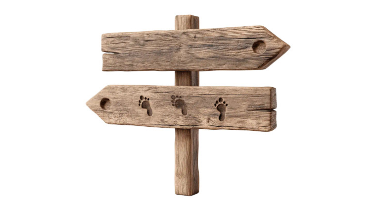 Wooden Directional Sign Vinyl Car Decal Sticker – Waterproof & UV-Resistant 