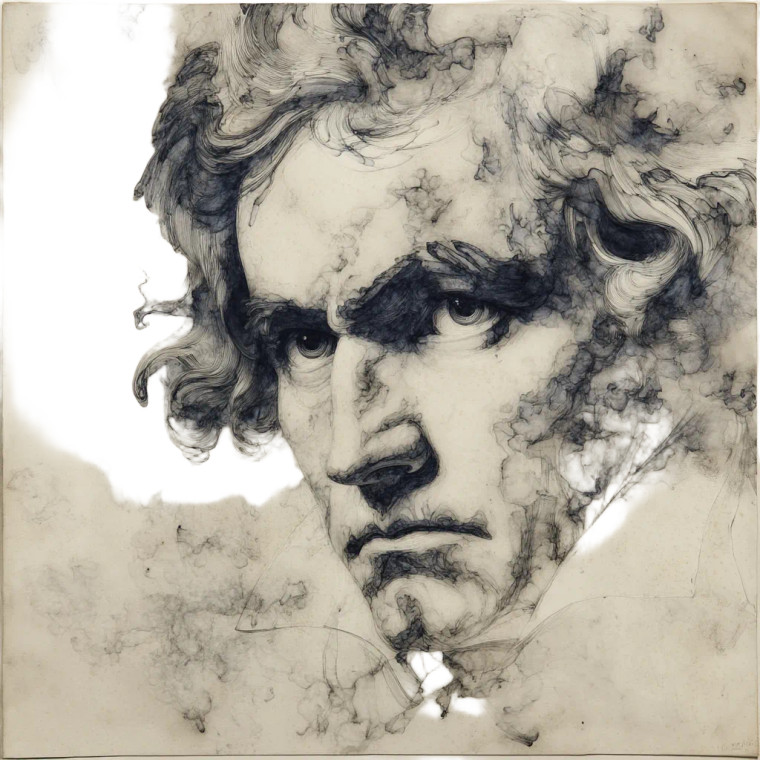 Beethoven Portrait V9 Vinyl Car Decal Sticker – Waterproof & UV-Resistant 