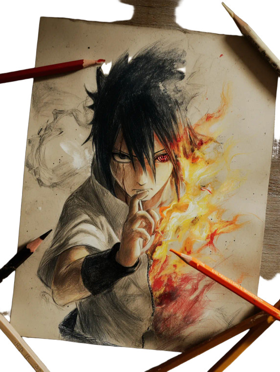 Sasuke Uchiha Drawing Vinyl Car Decal Sticker – Waterproof & UV-Resistant 