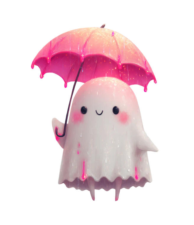 Cute Ghost Umbrella Vinyl Car Decal Sticker – Waterproof & UV-Resistant 