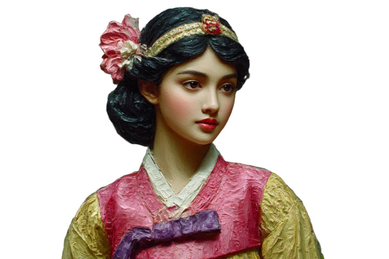 Korean Lady Portrait V2 Vinyl Car Decal Sticker – Waterproof & UV-Resistant 