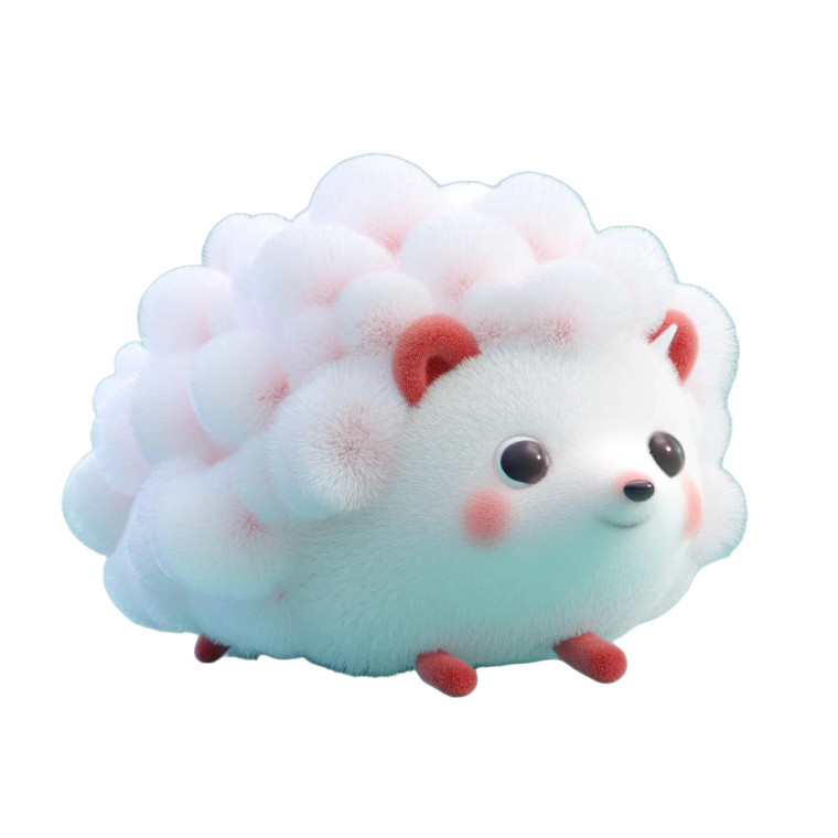 Fluffy Hedgehog Pup Vinyl Car Decal Sticker – Waterproof & UV-Resistant 