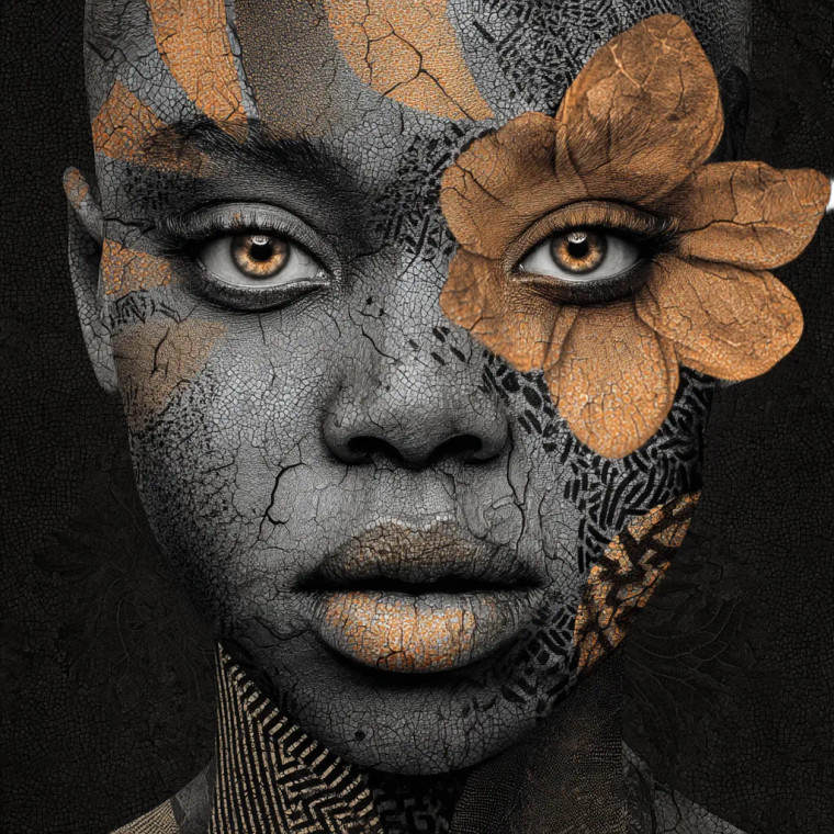 Elegant Floral Portrait Vinyl Car Decal Sticker – Waterproof & UV-Resistant 