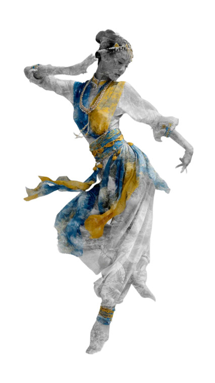 Dancing Dunhuang Lady Vinyl Car Decal Sticker – Waterproof & UV-Resistant 