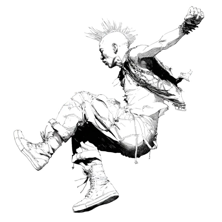 Punk Rocker Moshpit Vinyl Car Decal Sticker – Waterproof & UV-Resistant 