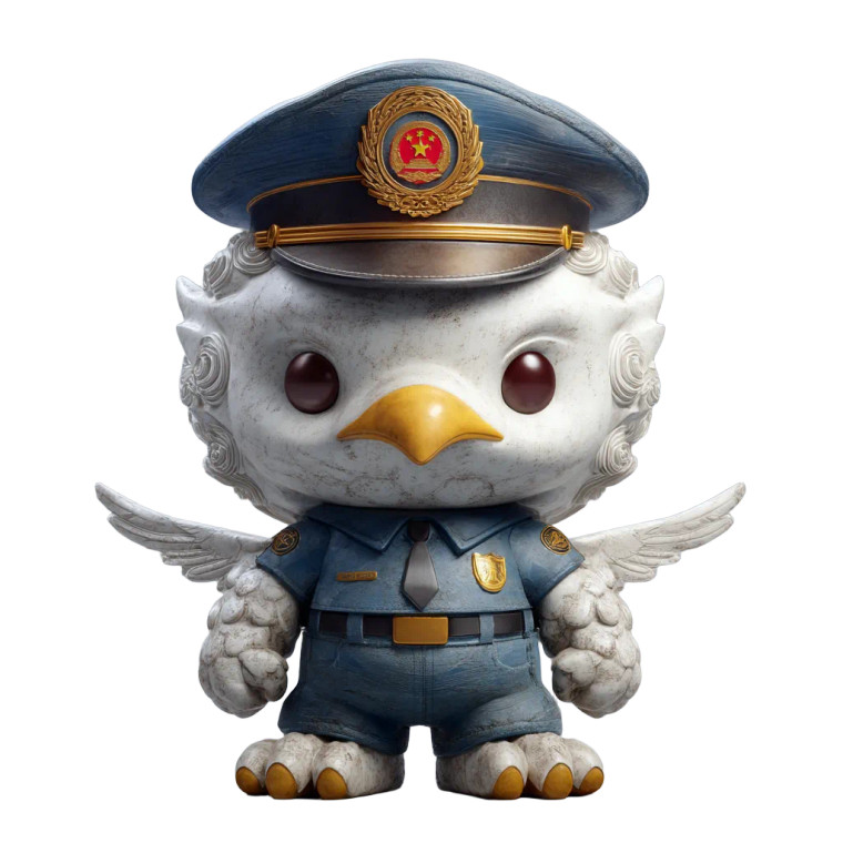 Chibi Police Egret Vinyl Car Decal Sticker – Waterproof & UV-Resistant 