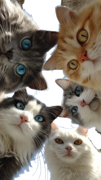 Happy Circle Cats V4 Vinyl Car Decal Sticker – Waterproof & UV-Resistant 