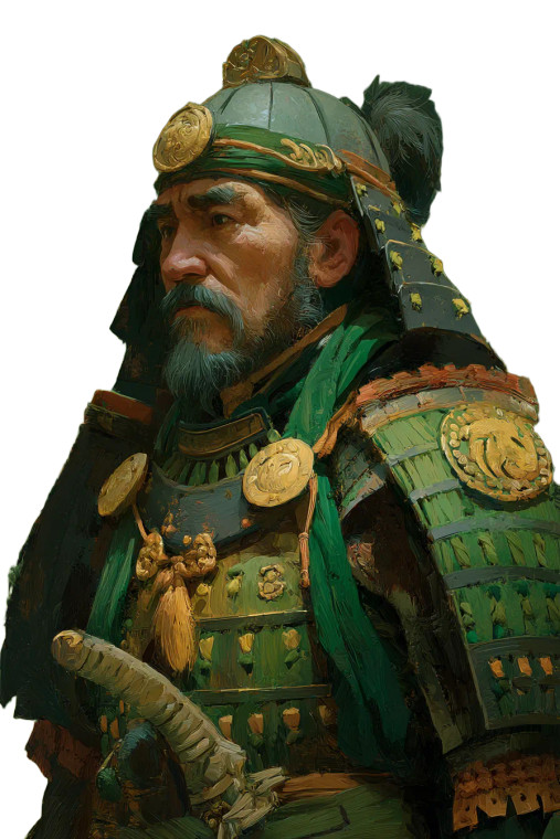 Samurai Portrait V32 Vinyl Car Decal Sticker – Waterproof & UV-Resistant 