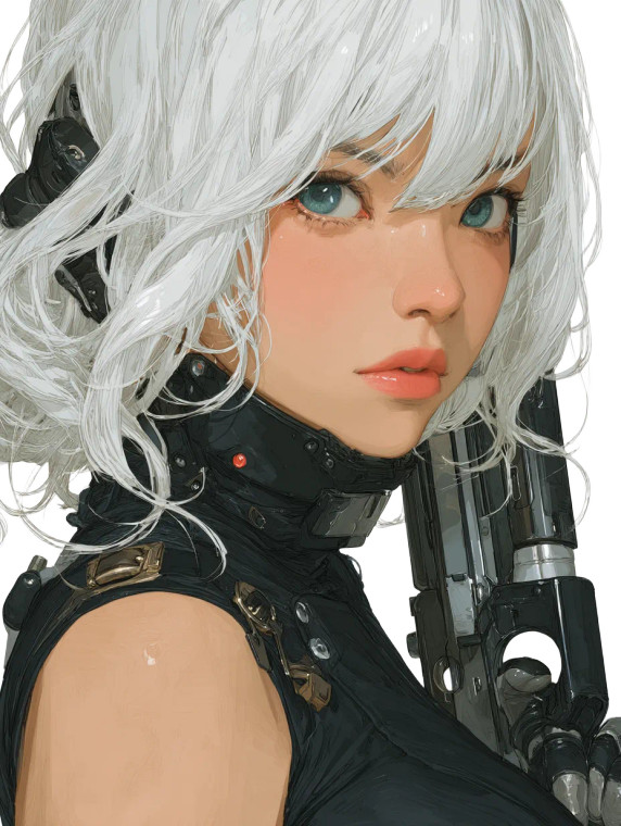 Cyberpunk Anime Girl V58 Vinyl Car Decal Sticker – Waterproof & UV-Resistant 