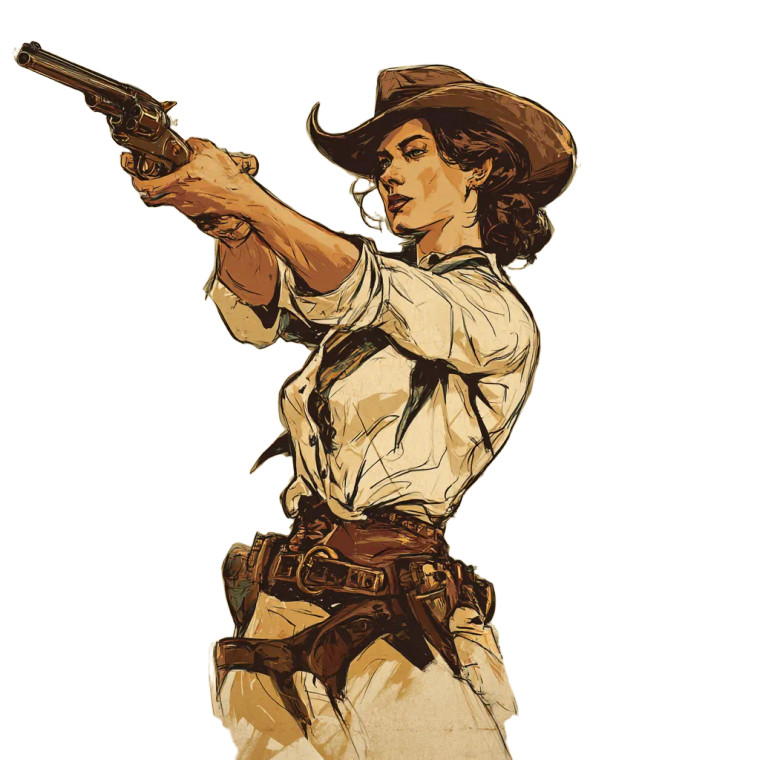 Determined Cowgirl Hunter Vinyl Car Decal Sticker – Waterproof & UV-Resistant 