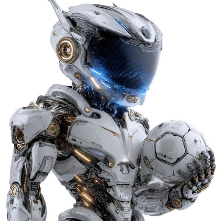Cute Soccer Robot Vinyl Car Decal Sticker – Waterproof & UV-Resistant 