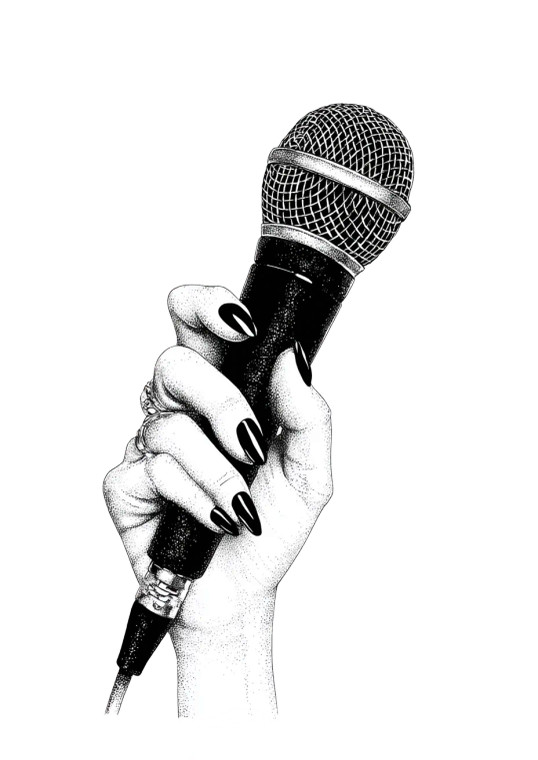 Hand Holding Mic Vinyl Car Decal Sticker – Waterproof & UV-Resistant 