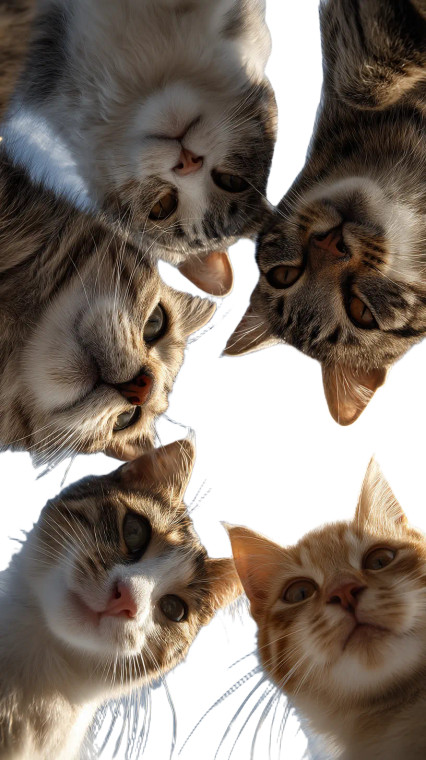 Happy Circle Cats Vinyl Car Decal Sticker – Waterproof & UV-Resistant 