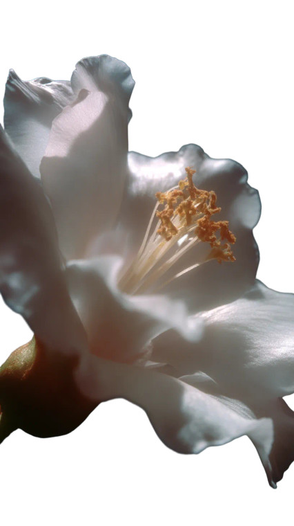 Ethereal White Flower Vinyl Car Decal Sticker – Waterproof & UV-Resistant 