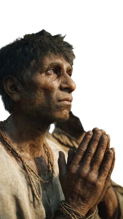 Indian Villagers Praying Vinyl Car Decal Sticker – Waterproof & UV-Resistant 