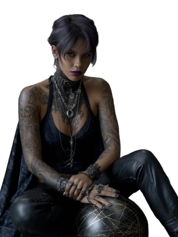 Goth Witch Tattoo Vinyl Car Decal Sticker – Waterproof & UV-Resistant 