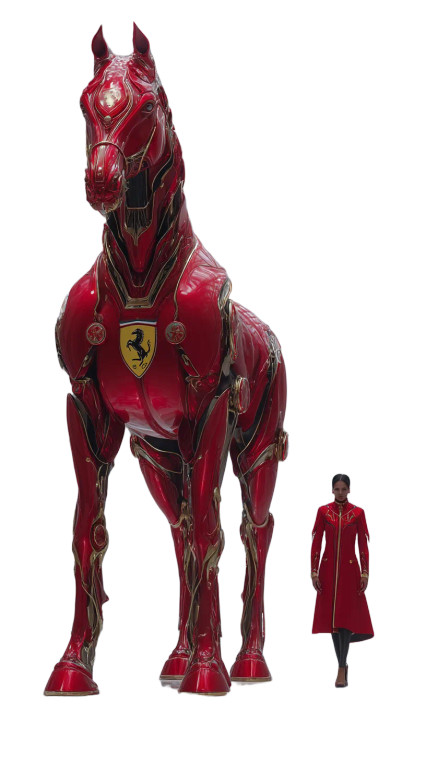 Chrome Stallion Ferrari V2 Vinyl Car Decal Sticker – Waterproof & UV-Resistant 