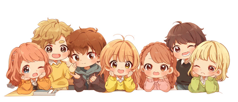 Chibi Classroom Scene Vinyl Car Decal Sticker – Waterproof & UV-Resistant 