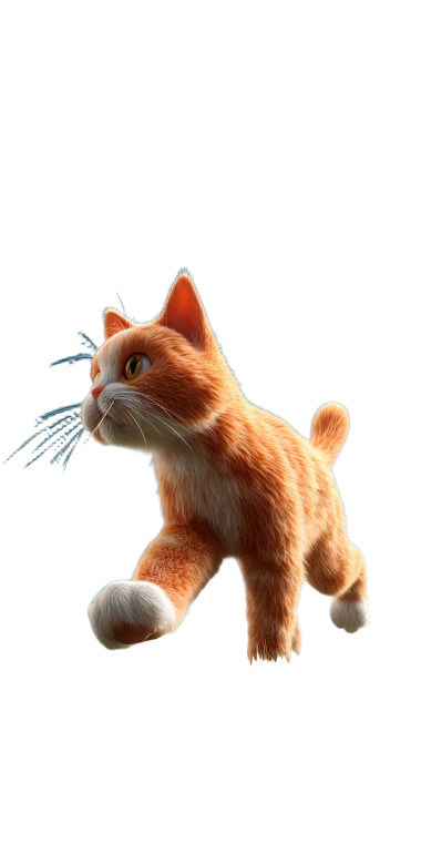 Running Cat V2 Vinyl Car Decal Sticker – Waterproof & UV-Resistant 