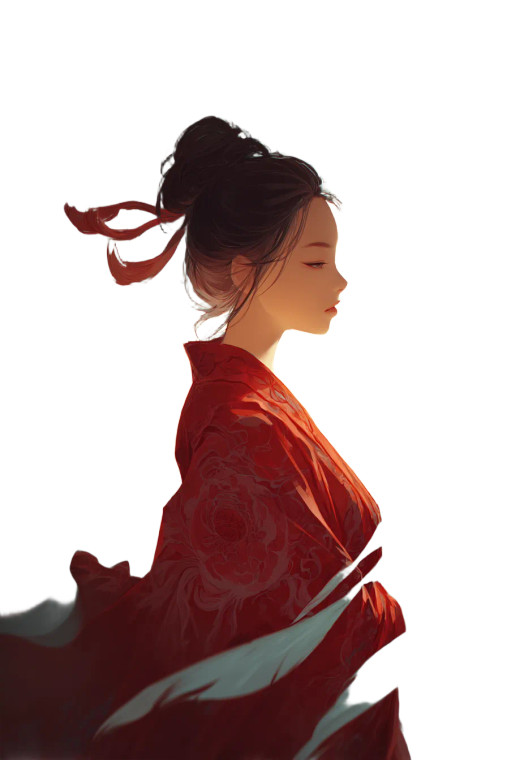 Phoenix Kimono Woman Vinyl Car Decal Sticker – Waterproof & UV-Resistant 