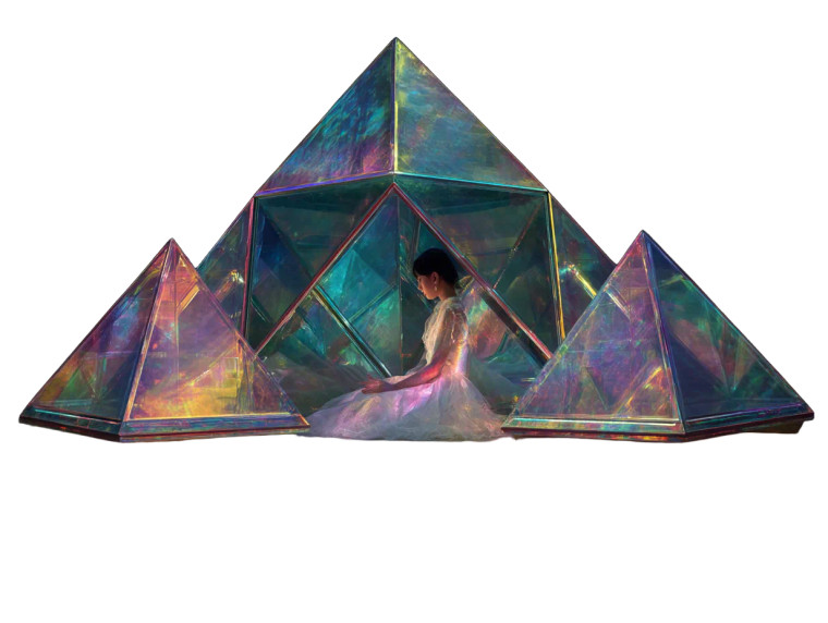 Kaleidoscopic Glass Portal Vinyl Car Decal Sticker – Waterproof & UV-Resistant 