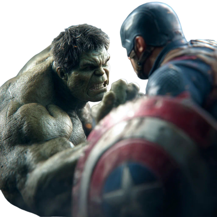 Hulk Vs Captain Vinyl Car Decal Sticker – Waterproof & UV-Resistant 