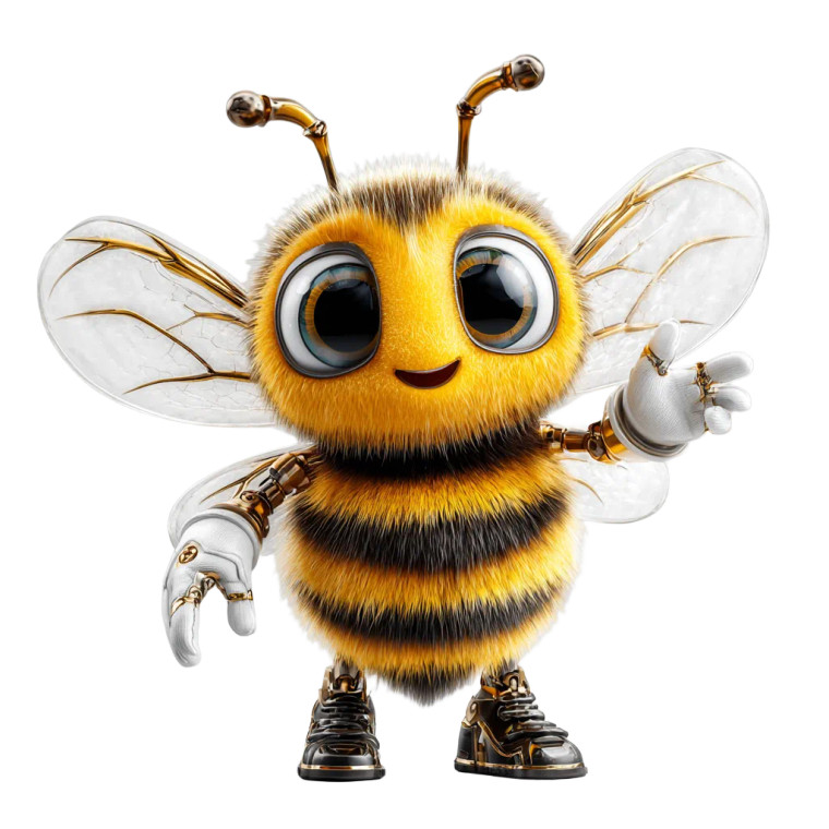 Cartoon Bee Mascot Vinyl Car Decal Sticker – Waterproof & UV-Resistant 