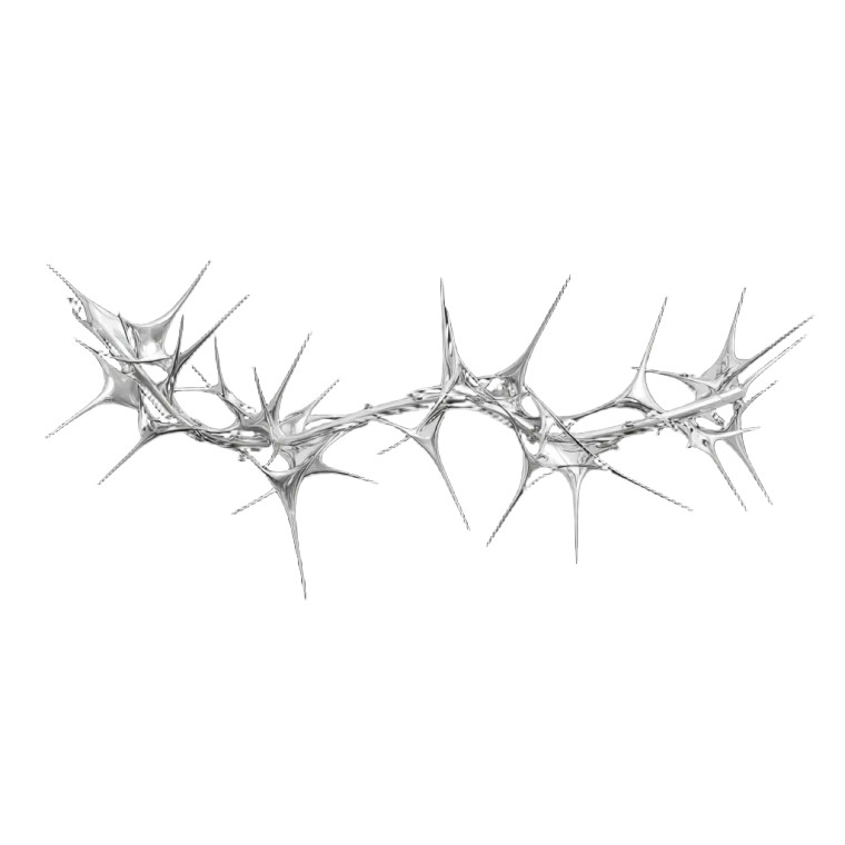 Chrome Thorns Vinyl Car Decal Sticker – Waterproof & UV-Resistant 