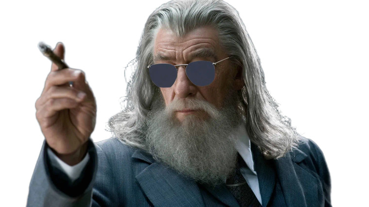 Gandalf In Suit Vinyl Car Decal Sticker – Waterproof & UV-Resistant 
