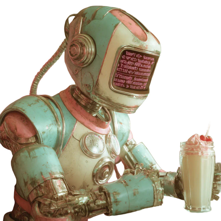 Rebooting Robot Waitress Vinyl Car Decal Sticker – Waterproof & UV-Resistant 