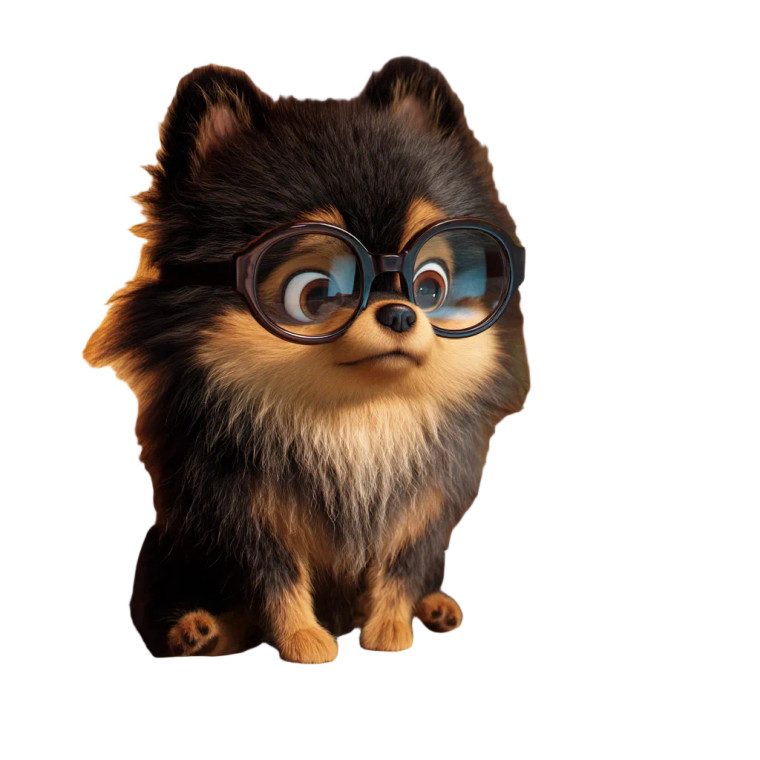 Pomeranian With Glasses Vinyl Car Decal Sticker – Waterproof & UV-Resistant 