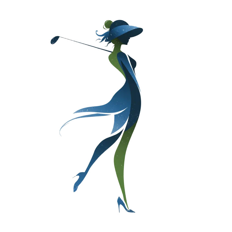 Lady Golfer Logo Vinyl Car Decal Sticker – Waterproof & UV-Resistant 