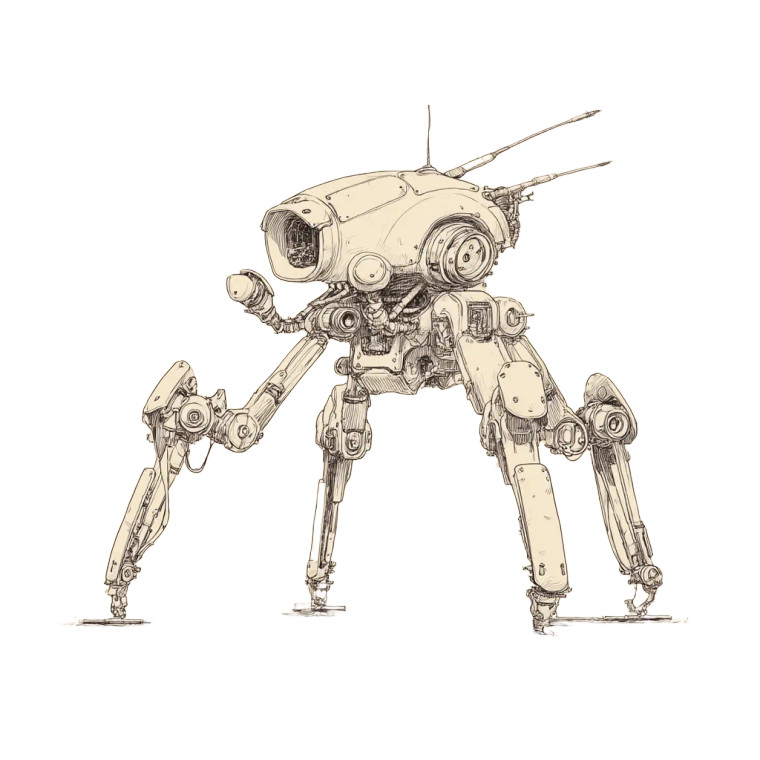 Moebius Robot Sketch Vinyl Car Decal Sticker – Waterproof & UV-Resistant 