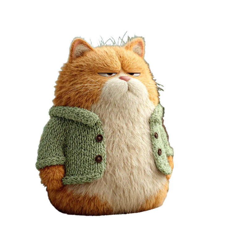 Obese Cartoon Cat Vinyl Car Decal Sticker – Waterproof & UV-Resistant 