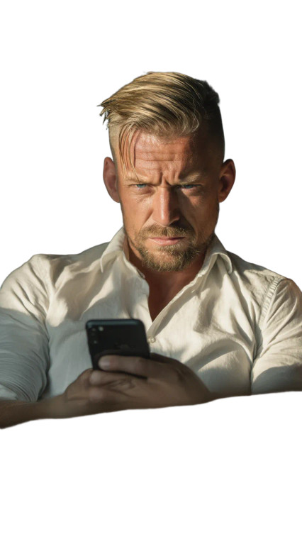 Angry Blond Man Vinyl Car Decal Sticker – Waterproof & UV-Resistant 