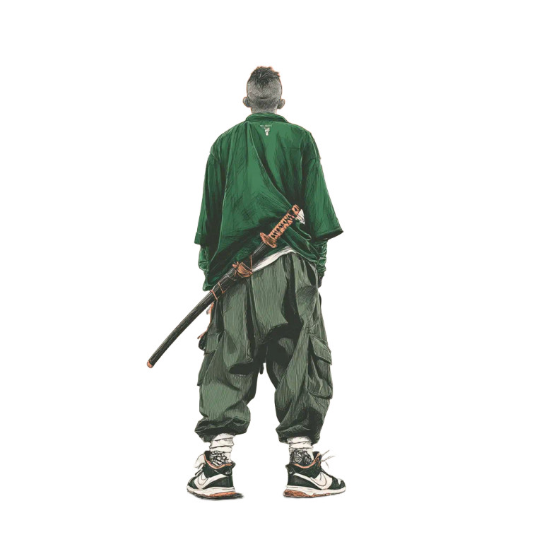 Modern Samurai Sketch Vinyl Car Decal Sticker – Waterproof & UV-Resistant 