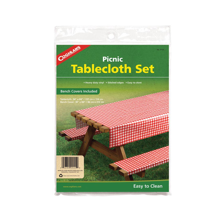 Durable Red & White Checkered Tablecloth Set | Food Safe Polyethylene | Easy Storage | Ideal for Outdoor Dining