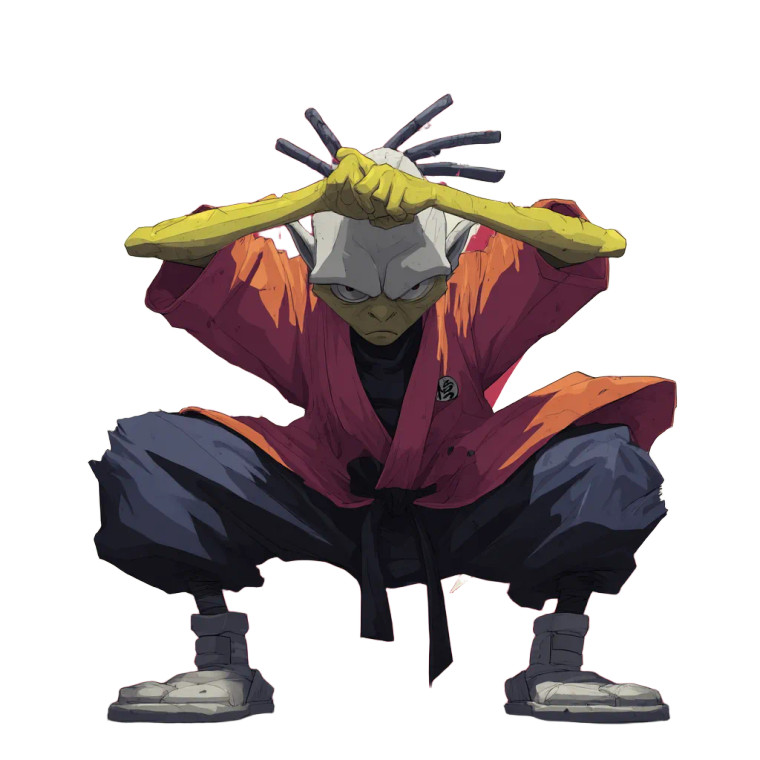 Alien Kung Fu Master Vinyl Car Decal Sticker – Waterproof & UV-Resistant 