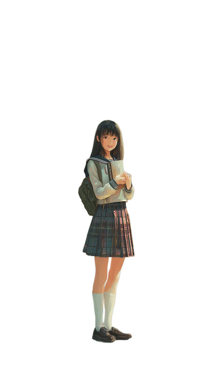 Chinese Schoolgirl Vinyl Car Decal Sticker – Waterproof & UV-Resistant 