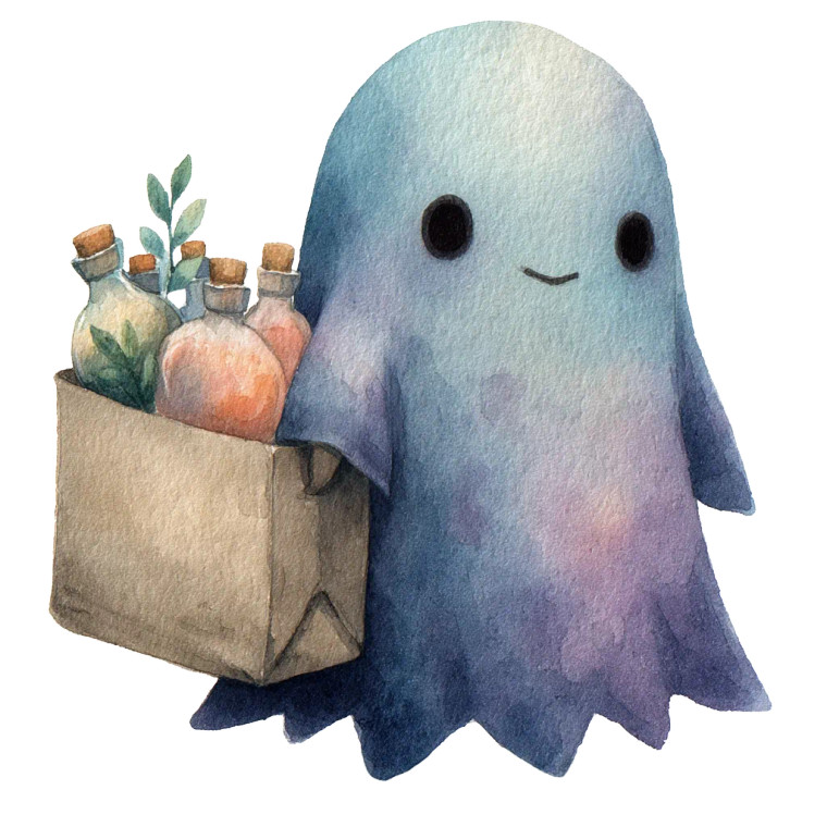 Tiny Ghost Alchemist Vinyl Car Decal Sticker – Waterproof & UV-Resistant 