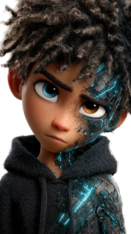 Baby Cyborg Hybrid Vinyl Car Decal Sticker – Waterproof & UV-Resistant 