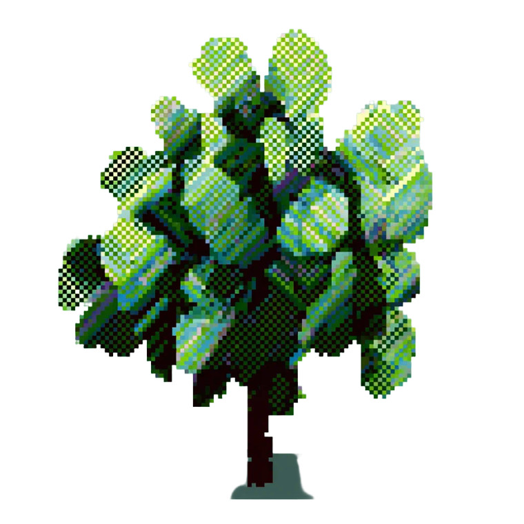 Pixel Art Tree Vinyl Car Decal Sticker – Waterproof & UV-Resistant 