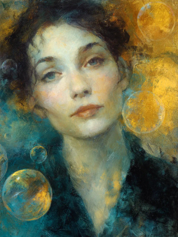 Serene Bubble Portrait Vinyl Car Decal Sticker – Waterproof & UV-Resistant 