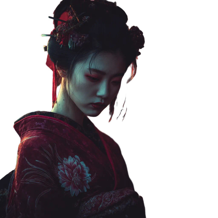 Geisha In Kimono V2 Vinyl Car Decal Sticker – Waterproof & UV-Resistant 