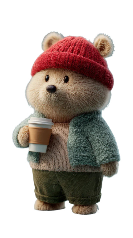 Cute Bear Outfit Vinyl Car Decal Sticker – Waterproof & UV-Resistant 